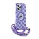 Husa pentru iPhone 15 Pro - Karl Lagerfeld IML Crossbody MagSafe (KLHMP15LHCKCKLCU) - Purple Monogram Karl&Choupette Head