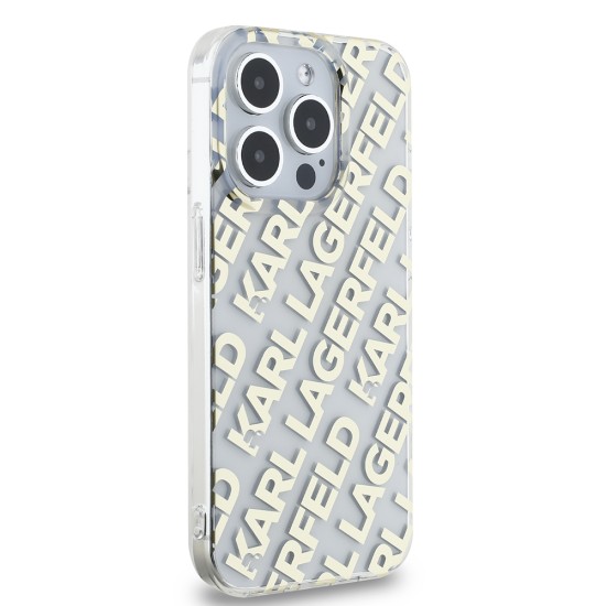 Husa pentru iPhone 15 Pro - Karl Lagerfeld IML Luxury (KLHCP15LHKDPNSK) - Mono KL Pattern&Cord