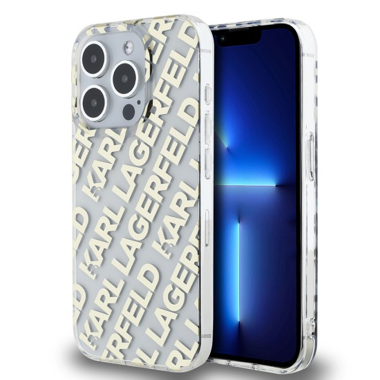 Husa pentru iPhone 15 Pro - Karl Lagerfeld IML Luxury (KLHCP15LHKDPNSK) - Mono KL Pattern&Cord