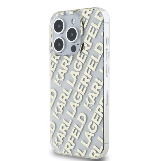 Husa pentru iPhone 15 Pro - Karl Lagerfeld IML Luxury (KLHCP15LHKDPNSK) - Mono KL Pattern&Cord