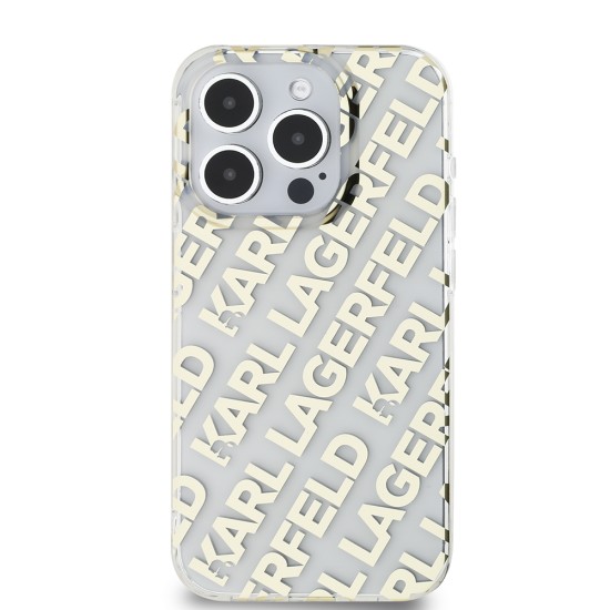 Husa pentru iPhone 15 Pro - Karl Lagerfeld IML Luxury (KLHCP15LHKDPNSK) - Mono KL Pattern&Cord