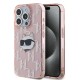 Husa pentru iPhone 15 Pro - Karl Lagerfeld IML Luxury (KLHCP15LHKLPCHP) - Pink Choupette Head&Monogram