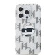 Husa pentru iPhone 15 Pro - Karl Lagerfeld IML Luxury (KLHCP15LHKLPCHT) - Clear Choupette Head&Monogram