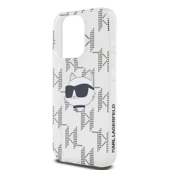 Husa pentru iPhone 15 Pro - Karl Lagerfeld IML Luxury (KLHCP15LHKLPCHT) - Clear Choupette Head&Monogram Husa pentru iPhone 15 Pro - Karl Lagerfeld IML Luxury (KLHCP15LHKLPCHT) - Clear Choupette Head&Monogram