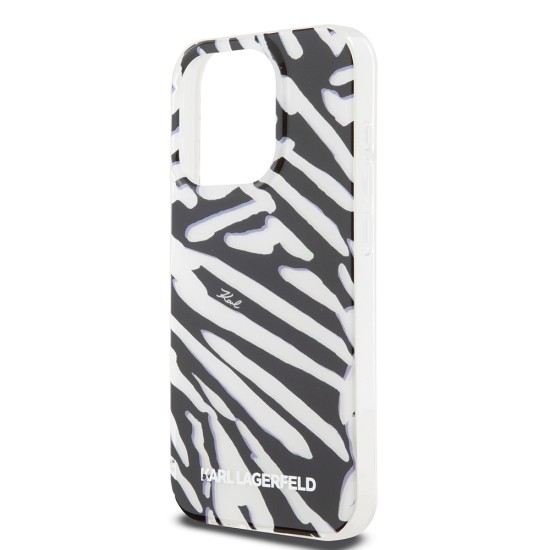 Husa pentru iPhone 15 Pro - Karl Lagerfeld IML Luxury (KLHCP15LHZBPKCCK) - Zebra Pattern&Cord