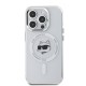 Husa pentru iPhone 15 Pro - Karl Lagerfeld IML MagSafe (KLHMP15LHLSCHH) - White Metal Choupette`s Head