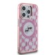 Husa pentru iPhone 15 Pro - Karl Lagerfeld IML MagSafe (KLHMP15LHMCKMHP) - Pink Monogram Karl&Choupette Head