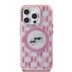 Husa pentru iPhone 15 Pro - Karl Lagerfeld IML MagSafe (KLHMP15LHMCKMHP) - Pink Monogram Karl&Choupette Head