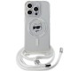 Husa pentru iPhone 15 Pro - Karl Lagerfeld IML MagSafe (KLHMP15SLHCCHNT) - Transparent Choupette Head&Cord