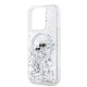 Husa pentru iPhone 15 Pro - Karl Lagerfeld Liquid Glitter MagSafe (KLHMP15LLGKCSGH) - Transparent Karl&Choupette Head