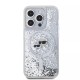 Husa pentru iPhone 15 Pro - Karl Lagerfeld Liquid Glitter MagSafe (KLHMP15LLGKCSGH) - Transparent Karl&Choupette Head