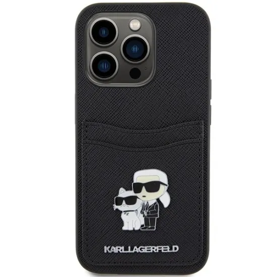 Husa pentru iPhone 15 Pro - Karl Lagerfeld Saffiano Cardslot (KLHCP15LSAPKCNPK) - Karl&Choupette Husa pentru iPhone 15 Pro - Karl Lagerfeld Saffiano Cardslot (KLHCP15LSAPKCNPK) - Karl&Choupette