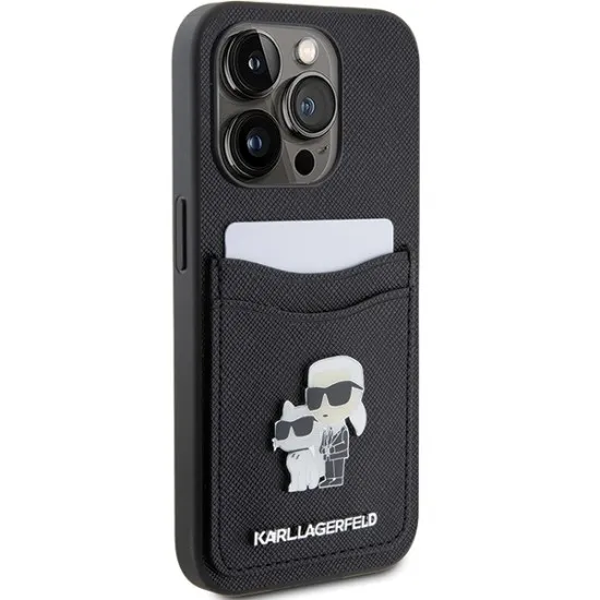 Husa pentru iPhone 15 Pro - Karl Lagerfeld Saffiano Cardslot (KLHCP15LSAPKCNPK) - Karl&Choupette Husa pentru iPhone 15 Pro - Karl Lagerfeld Saffiano Cardslot (KLHCP15LSAPKCNPK) - Karl&Choupette