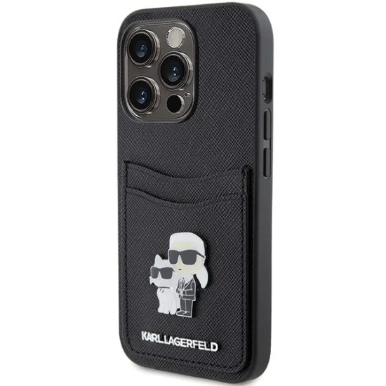 Husa pentru iPhone 15 Pro - Karl Lagerfeld Saffiano Cardslot (KLHCP15LSAPKCNPK) - Karl&Choupette Husa pentru iPhone 15 Pro - Karl Lagerfeld Saffiano Cardslot (KLHCP15LSAPKCNPK) - Karl&Choupette