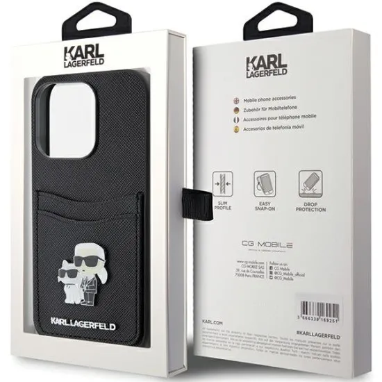 Husa pentru iPhone 15 Pro - Karl Lagerfeld Saffiano Cardslot (KLHCP15LSAPKCNPK) - Karl&Choupette Husa pentru iPhone 15 Pro - Karl Lagerfeld Saffiano Cardslot (KLHCP15LSAPKCNPK) - Karl&Choupette