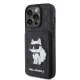 Husa pentru iPhone 15 Pro - Karl Lagerfeld Saffiano Cardslots and Stand (KLHCP15LSAKCNSCK) - Monogram Choupette Husa pentru iPhone 15 Pro - Karl Lagerfeld Saffiano Cardslots and Stand (KLHCP15LSAKCNSCK) - Monogram Choupette