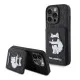 Husa pentru iPhone 15 Pro - Karl Lagerfeld Saffiano Cardslots and Stand (KLHCP15LSAKCNSCK) - Monogram Choupette Husa pentru iPhone 15 Pro - Karl Lagerfeld Saffiano Cardslots and Stand (KLHCP15LSAKCNSCK) - Monogram Choupette