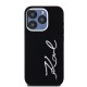 Husa pentru iPhone 15 Pro - Karl Lagerfeld Silicone (KLHCP15LSCMSMVK) - Metal Script Logo