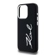 Husa pentru iPhone 15 Pro - Karl Lagerfeld Silicone (KLHCP15LSCMSMVK) - Metal Script Logo