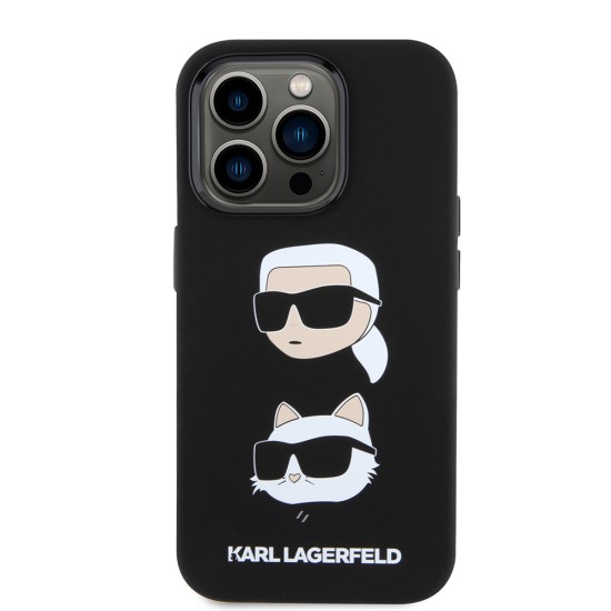 Husa pentru iPhone 15 Pro - Karl Lagerfeld Silicone (KLHCP15LSDHKCNK) - Karl&Choupette Head