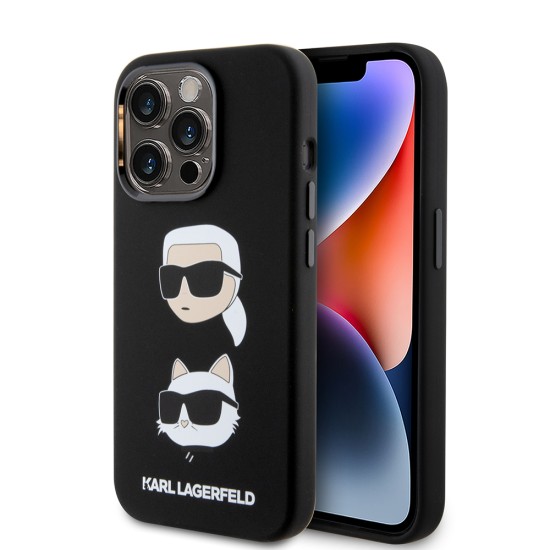 Husa pentru iPhone 15 Pro - Karl Lagerfeld Silicone (KLHCP15LSDHKCNK) - Karl&Choupette Head