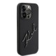 Husa pentru iPhone 15 Pro - Karl Lagerfeld Silicone (KLHCP15LSKSBMCK) - Karl Script