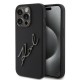 Husa pentru iPhone 15 Pro - Karl Lagerfeld Silicone (KLHCP15LSKSBMCK) - Karl Script