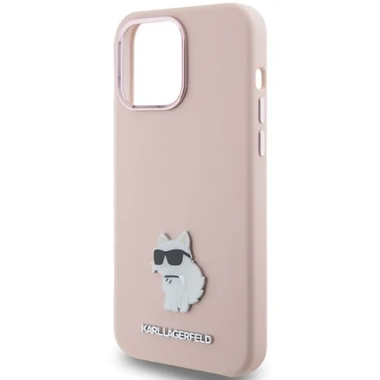 Husa pentru iPhone 15 Pro - Karl Lagerfeld Silicone (KLHCP15LSMHCNPP) - Pink Choupette Metal Pin Husa pentru iPhone 15 Pro - Karl Lagerfeld Silicone (KLHCP15LSMHCNPP) - Pink Choupette Metal Pin