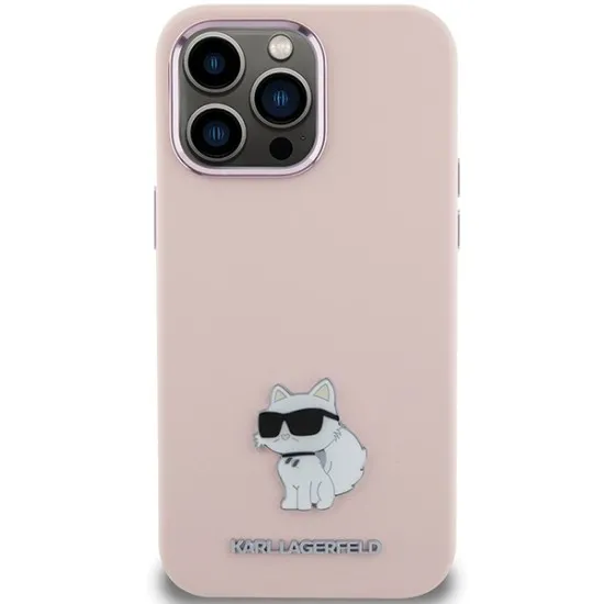 Husa pentru iPhone 15 Pro - Karl Lagerfeld Silicone (KLHCP15LSMHCNPP) - Pink Choupette Metal Pin Husa pentru iPhone 15 Pro - Karl Lagerfeld Silicone (KLHCP15LSMHCNPP) - Pink Choupette Metal Pin