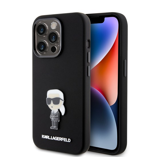 Husa pentru iPhone 15 Pro - Karl Lagerfeld Silicone (KLHCP15LSMHKNPK) - Ikonik