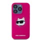 Husa pentru iPhone 15 Pro - Karl Lagerfeld Silicone MagSafe (KLHMP15LSCHPPLF) - Fuchsia Choupette Head