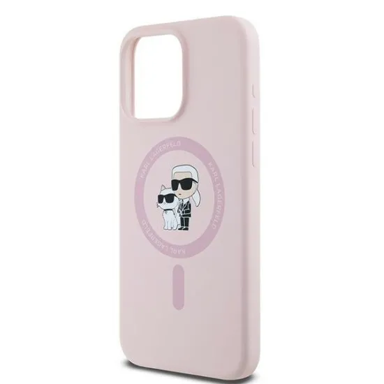 Husa pentru iPhone 15 Pro - Karl Lagerfeld Silicone MagSafe (KLHMP15LSCMKCRHP) - Pink Karl&Choupette Husa pentru iPhone 15 Pro - Karl Lagerfeld Silicone MagSafe (KLHMP15LSCMKCRHP) - Pink Karl&Choupette