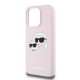 Husa pentru iPhone 15 Pro - Karl Lagerfeld Silicone MagSafe (KLHMP15LSKCHPPLP) - Pink Karl&Choupette Head