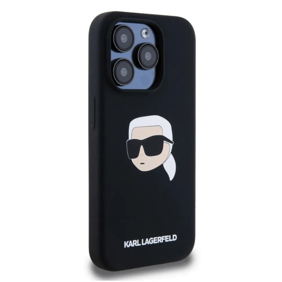 Husa pentru iPhone 15 Pro - Karl Lagerfeld Silicone MagSafe (KLHMP15LSKHPPLK) - Karl`s Head Husa pentru iPhone 15 Pro - Karl Lagerfeld Silicone MagSafe (KLHMP15LSKHPPLK) - Karl`s Head