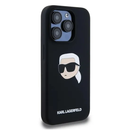Husa pentru iPhone 15 Pro - Karl Lagerfeld Silicone MagSafe (KLHMP15LSKHPPLK) - Karl`s Head Husa pentru iPhone 15 Pro - Karl Lagerfeld Silicone MagSafe (KLHMP15LSKHPPLK) - Karl`s Head