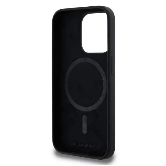 Husa pentru iPhone 15 Pro - Karl Lagerfeld Silicone MagSafe (KLHMP15LSKHPPLK) - Karl`s Head Husa pentru iPhone 15 Pro - Karl Lagerfeld Silicone MagSafe (KLHMP15LSKHPPLK) - Karl`s Head