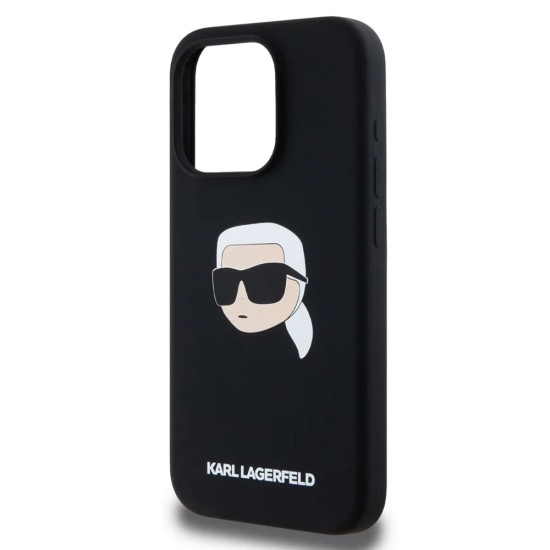 Husa pentru iPhone 15 Pro - Karl Lagerfeld Silicone MagSafe (KLHMP15LSKHPPLK) - Karl`s Head Husa pentru iPhone 15 Pro - Karl Lagerfeld Silicone MagSafe (KLHMP15LSKHPPLK) - Karl`s Head