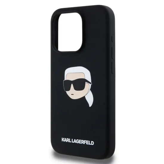 Husa pentru iPhone 15 Pro - Karl Lagerfeld Silicone MagSafe (KLHMP15LSKHPPLK) - Karl`s Head Husa pentru iPhone 15 Pro - Karl Lagerfeld Silicone MagSafe (KLHMP15LSKHPPLK) - Karl`s Head