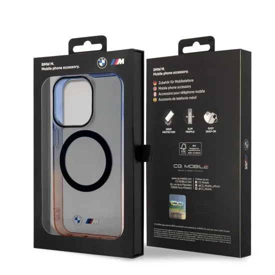Husa pentru iPhone 15 Pro Max - BMW Hardcase Gradient Bumper MagSafe (BMHMP15XHTGE) - Grey