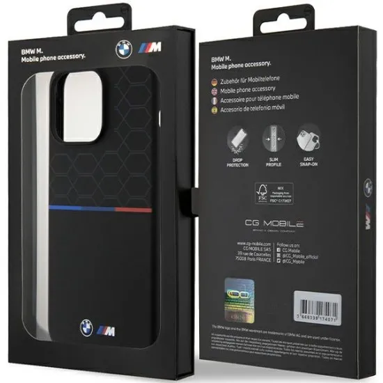 Husa pentru iPhone 15 Pro Max - BMW Hardcase M Silicone Pattern MagSafe (BMHMP15X22SMPK) - Black Husa pentru iPhone 15 Pro Max - BMW Hardcase M Silicone Pattern MagSafe (BMHMP15X22SMPK) - Black