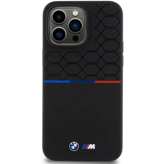 Husa pentru iPhone 15 Pro Max - BMW Hardcase M Silicone Pattern MagSafe (BMHMP15X22SMPK) - Black Husa pentru iPhone 15 Pro Max - BMW Hardcase M Silicone Pattern MagSafe (BMHMP15X22SMPK) - Black
