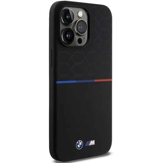Husa pentru iPhone 15 Pro Max - BMW Hardcase M Silicone Pattern MagSafe (BMHMP15X22SMPK) - Black Husa pentru iPhone 15 Pro Max - BMW Hardcase M Silicone Pattern MagSafe (BMHMP15X22SMPK) - Black