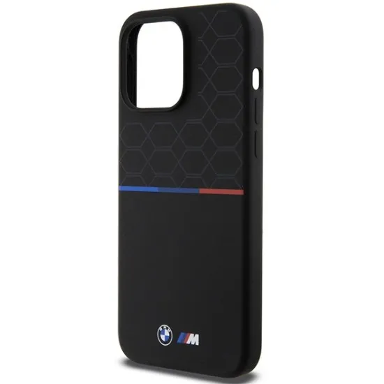 Husa pentru iPhone 15 Pro Max - BMW Hardcase M Silicone Pattern MagSafe (BMHMP15X22SMPK) - Black Husa pentru iPhone 15 Pro Max - BMW Hardcase M Silicone Pattern MagSafe (BMHMP15X22SMPK) - Black