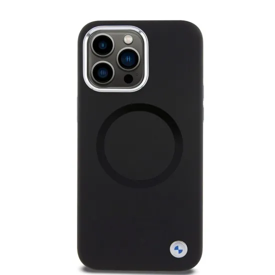 Husa pentru iPhone 15 Pro Max - BMW Signature Liquid Silicone MagSafe (BMHMP15XSILBK2) - Black