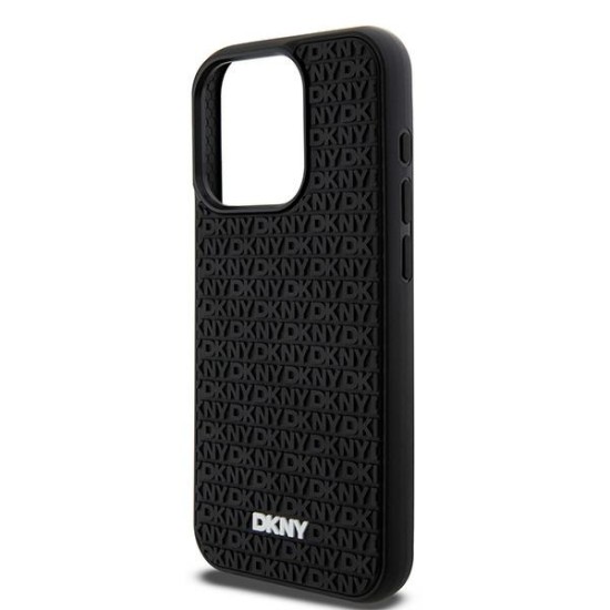 Husa pentru iPhone 15 Pro Max - DKNY Hardcase 3D Rubber Repeat Pattern (DKHCP15X3DRPWK) - Black