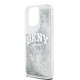 Husa pentru iPhone 15 Pro Max - DKNY Hardcase Liquid Glitter Big Logo (DKHCP15XLBNAET) - White