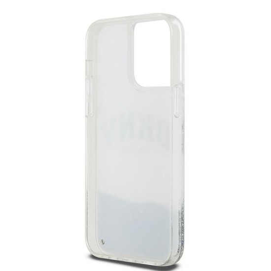 Husa pentru iPhone 15 Pro Max - DKNY Hardcase Liquid Glitter Big Logo (DKHCP15XLBNAET) - White