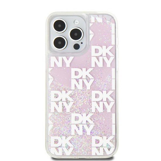 Husa pentru iPhone 15 Pro Max - DKNY Hardcase Liquid Glitter Multilogo (DKHCP15XLCPEPP) - Pink