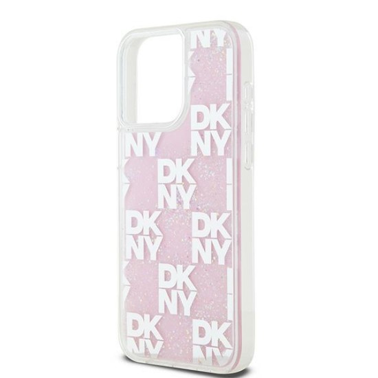 Husa pentru iPhone 15 Pro Max - DKNY Hardcase Liquid Glitter Multilogo (DKHCP15XLCPEPP) - Pink