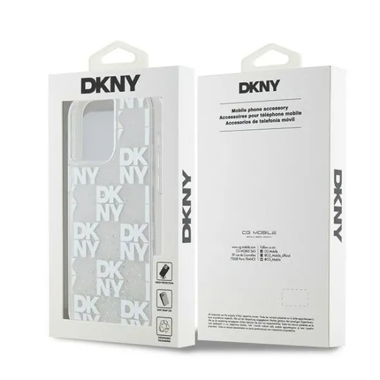 Husa pentru iPhone 15 Pro Max - DKNY Hardcase Liquid Glitter Multilogo (DKHCP15XLCPEPT) - White Husa pentru iPhone 15 Pro Max - DKNY Hardcase Liquid Glitter Multilogo (DKHCP15XLCPEPT) - White